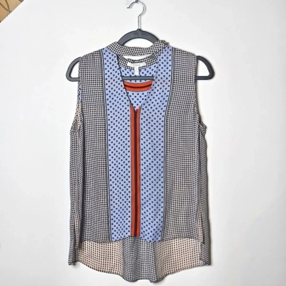 DEREK LAM 10 CROSBY ABSTRACT BLOUSE